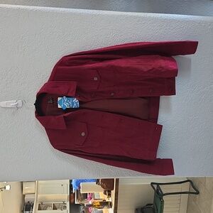 Rust Red Corduroy Jacket – Fully Lined | Size L